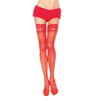 LEG AVENUE - COLLANT ROUGE AVEC DENTELLE AUTO-ADHÉSIVE